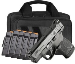 Smith & Wesson M&P Shield Plus Bundle, 9mm, 3.1" Barrel, OR, TS, Night Sights, Savior Specialist Bag, Black, (1)10-rd & (5)13-rd