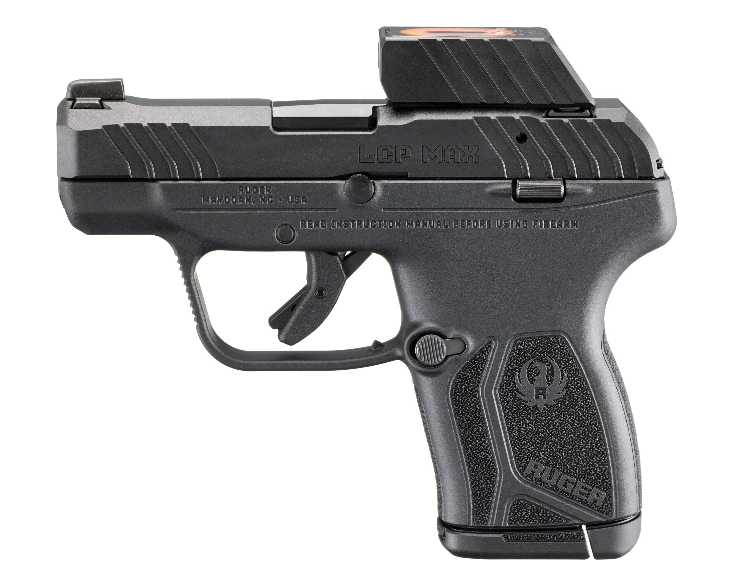 Ruger LCP Max, .380 ACP, 2.8" Barrel, Tritium Front / ReadyDot Micro Reflex Rear Sight, Holster, Black, 10-rd - Image 3