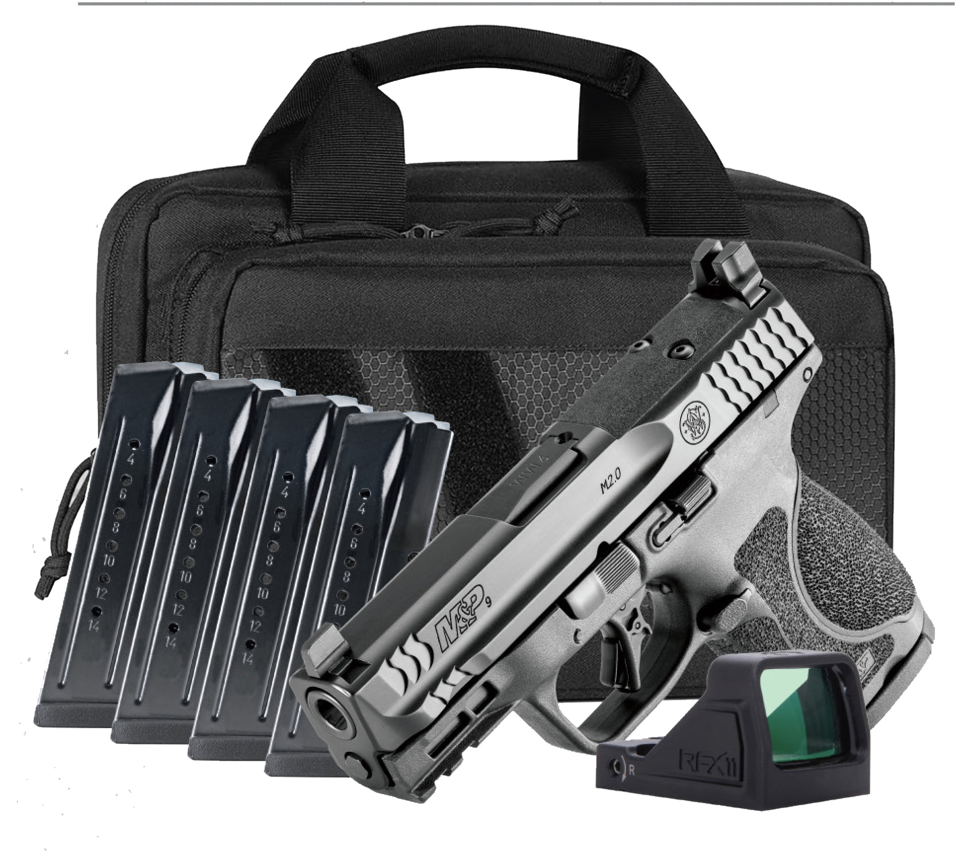Smith and Wesson M&P9 M2.0 OR Compact 9mm 3.6" Barrel 15-Rounds w/ 5 Mags, Viridian RFX11 Green Dot