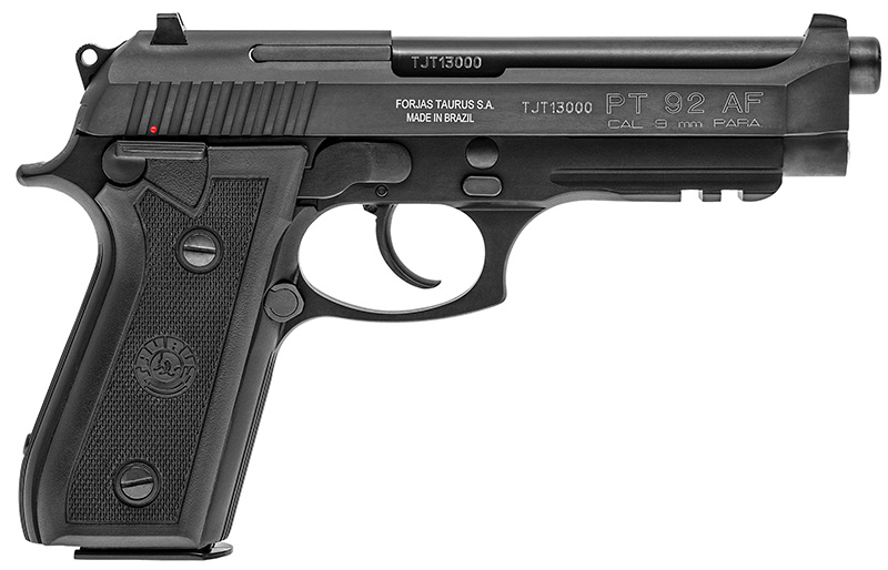 Taurus PT92, 9mm, 5" Barrel, Fixed Sights, Black, 17-rd