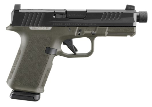 Ruger RXM, 9mm, 4.5" Threaded Barrel, OR, Tritium Front, Black, OD Green, (2) 15-rd PMAG GL9