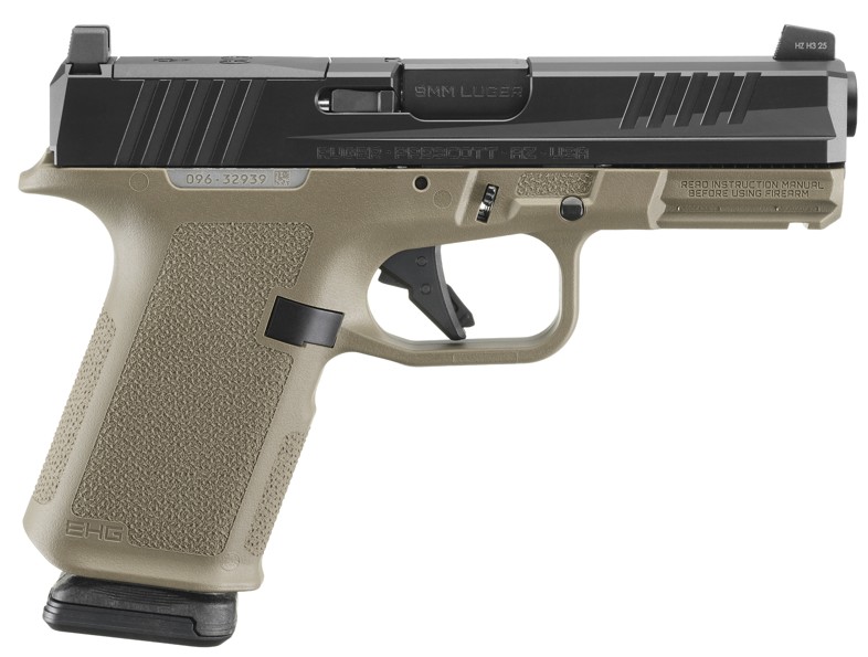 Ruger RXM, 9mm, 4" Barrel, OR, Tritium Front, Black, FDE, (2) 15-rd PMAG GL9